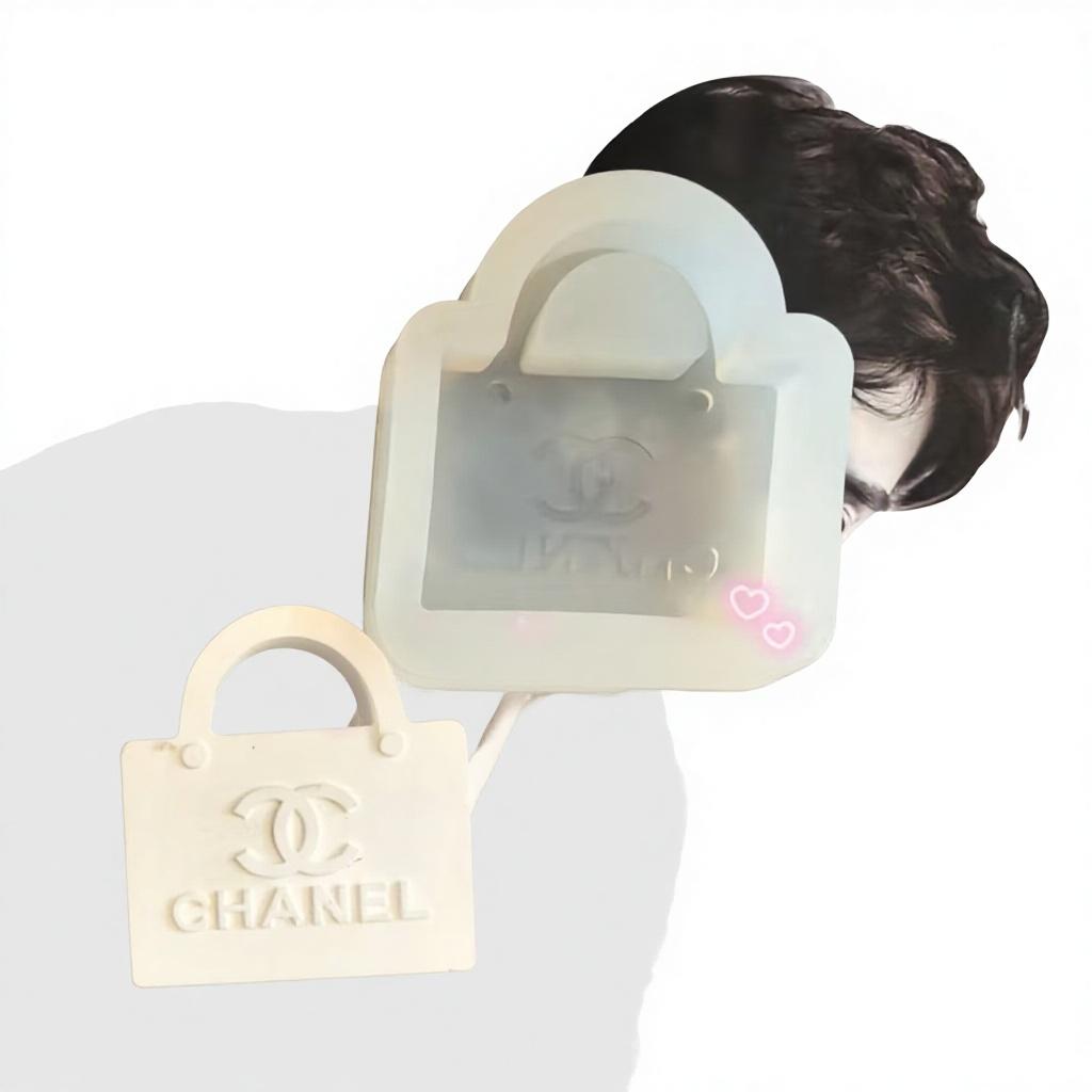 Stampo in Silicone per Borsa Stile Designer per Fai da Te Giocattolo Spremibile, Candele, Resina, Gesso e Cioccolato