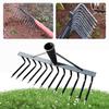 High Carbon Steel Nail Rake Multifunctional 4/7/9/12 Teeth Gardening Weeding Rake Labour-Saving Dethatching Rake Farm Tools