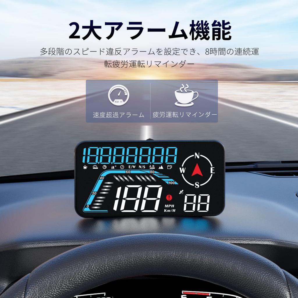 wiiyii HUD head up display, car head up display with GPS speedometer, time, speed