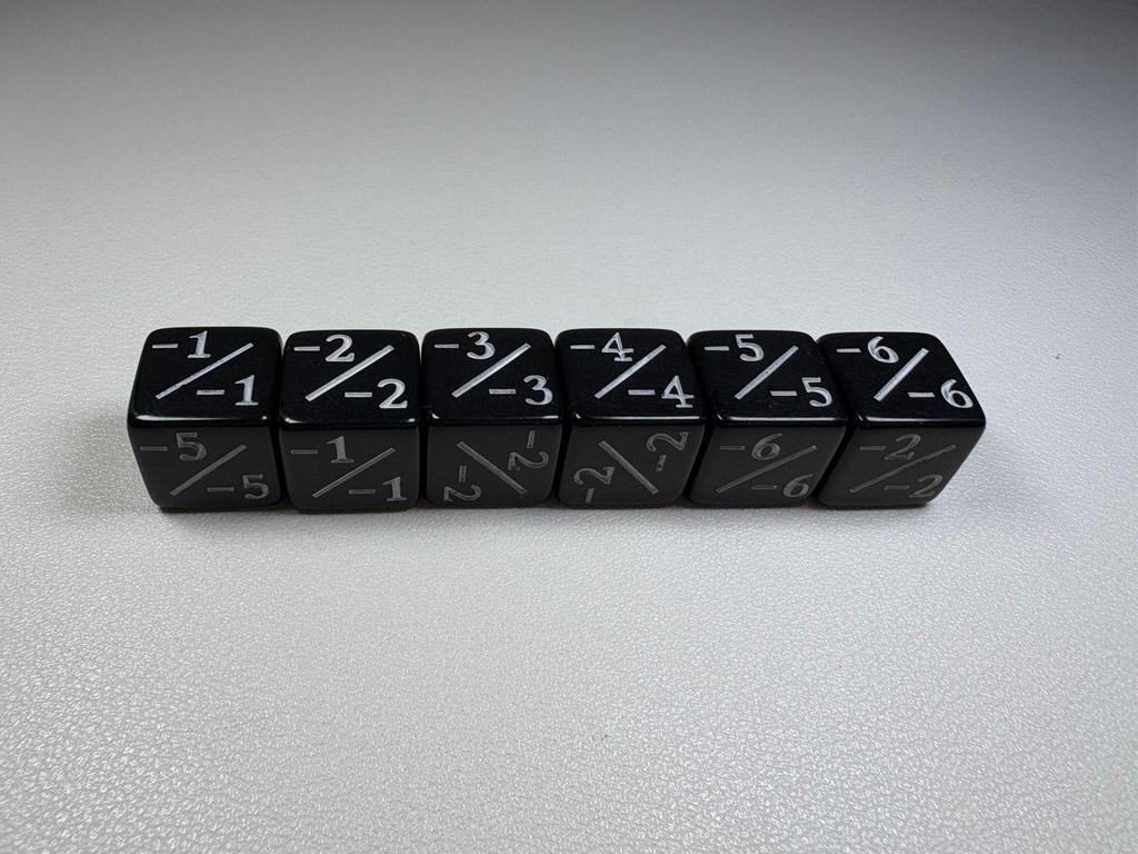 16mm Acrylic Dice for Adding and Subtracting 1-6 in Board Games and Educational Role-Playing