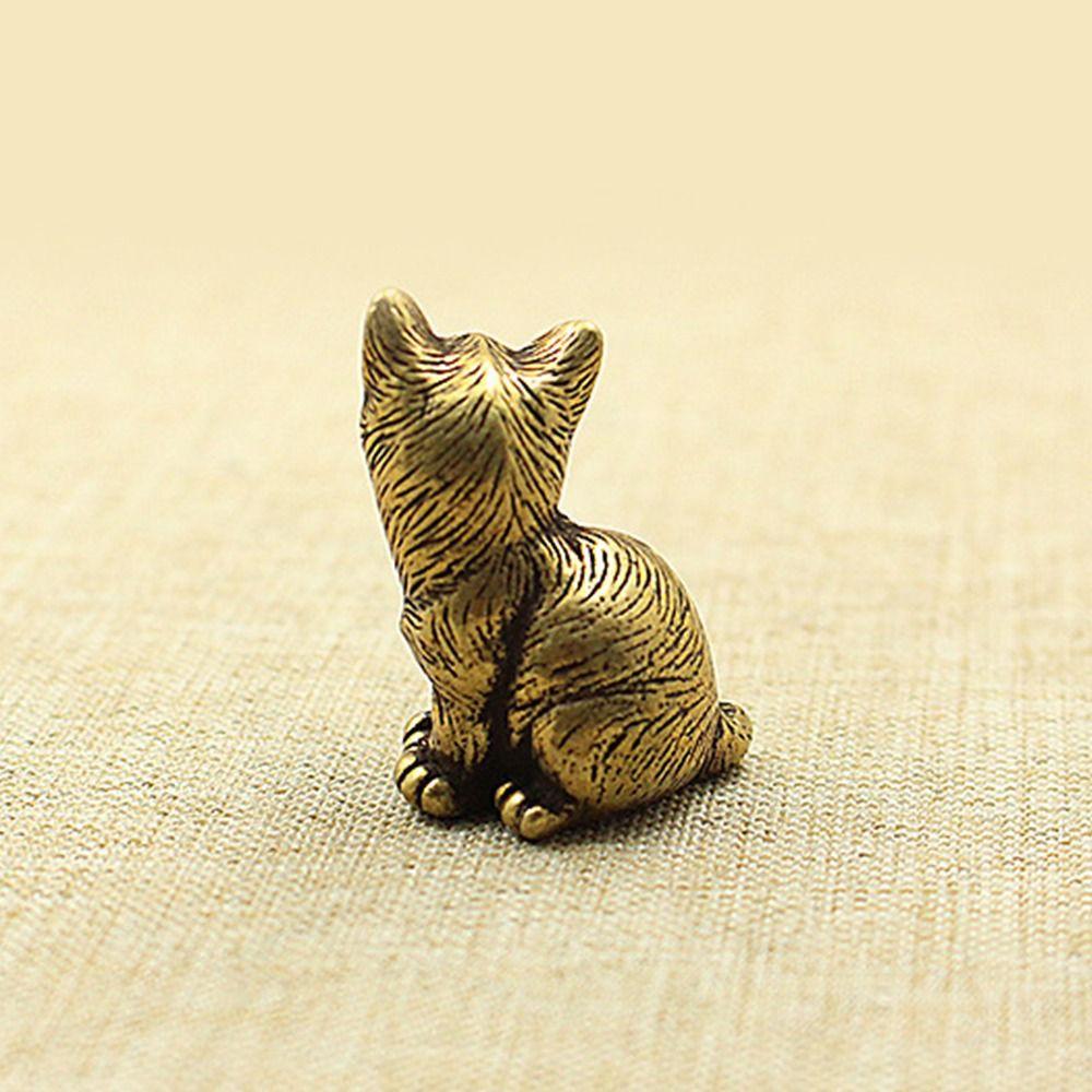 Latest Small Cat Brass Metal Statue Ornament Animal Figurines Figurine House Decoration for home decoration suitable for bedroom