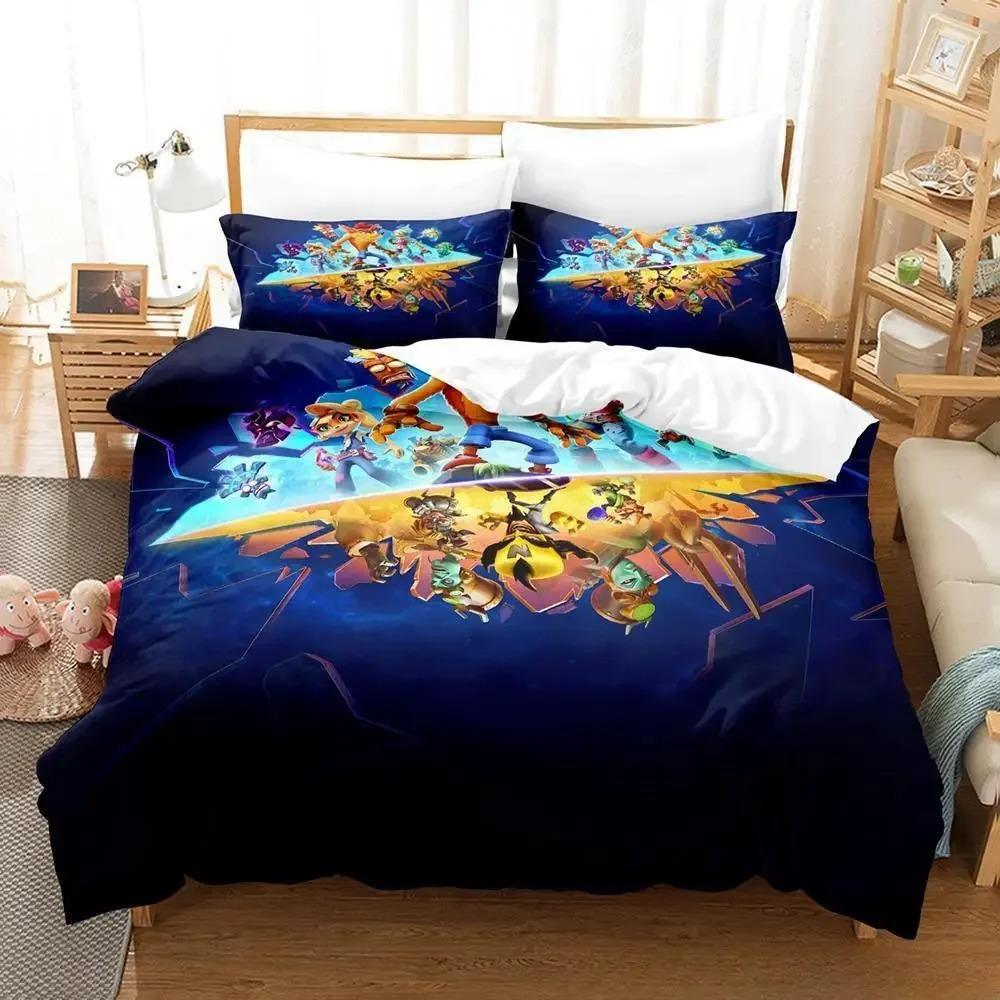 Crash Bandicoot Bed Cover Collection Single Size Single Size Full Queen Size King Size Size Bed Collection Adult Kid Bedroom Duvetcover Sets 3D