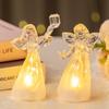 LED Luminous Little Angel Ornament - Plastic Imitation Crystal Cartoon Decorative Night Light with Soft Glow