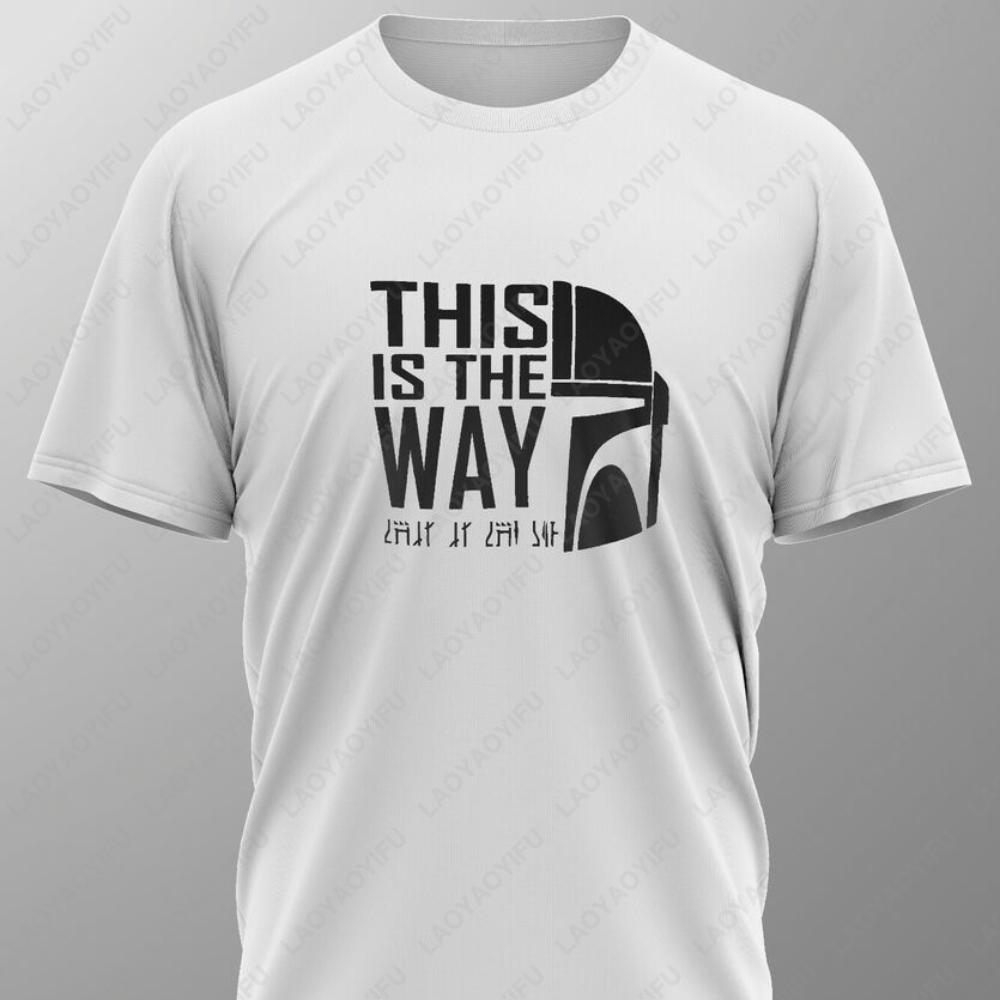 THIS IS THE WAY Mandalorian T-Shirt Tee Screen Printed Design New Summer O-neck Male Classic Breathable Simple Short-sleev
