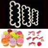 3 Pcs/set Rose Flower Cake Molds Plastic White Rose Flower Fondant Cutter Cake Decorating Molds Biscu