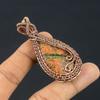 Unakite Pendant, 999 Copper Wire Wrapped Jewelry, Gemstone Jewelry Pendant, Handmade Wedding Gift Jewelry