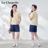 La Chapelle Girls' Puff Sleeve Shirt with Doll Collar