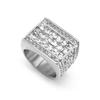 Iced Out Men's Ring Gold Color Stainless Steel Cubic Zirconia Bling Big Square Rings For Men Rapper Hip Hop Jewelry Dropshipping