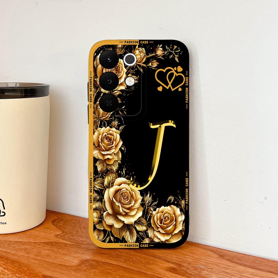 For Realme C85 Pro Phone Cover Flowers Name Letters Soft Liquid Silicone Full Protection Case For Realme C 85 Shockproof Housing