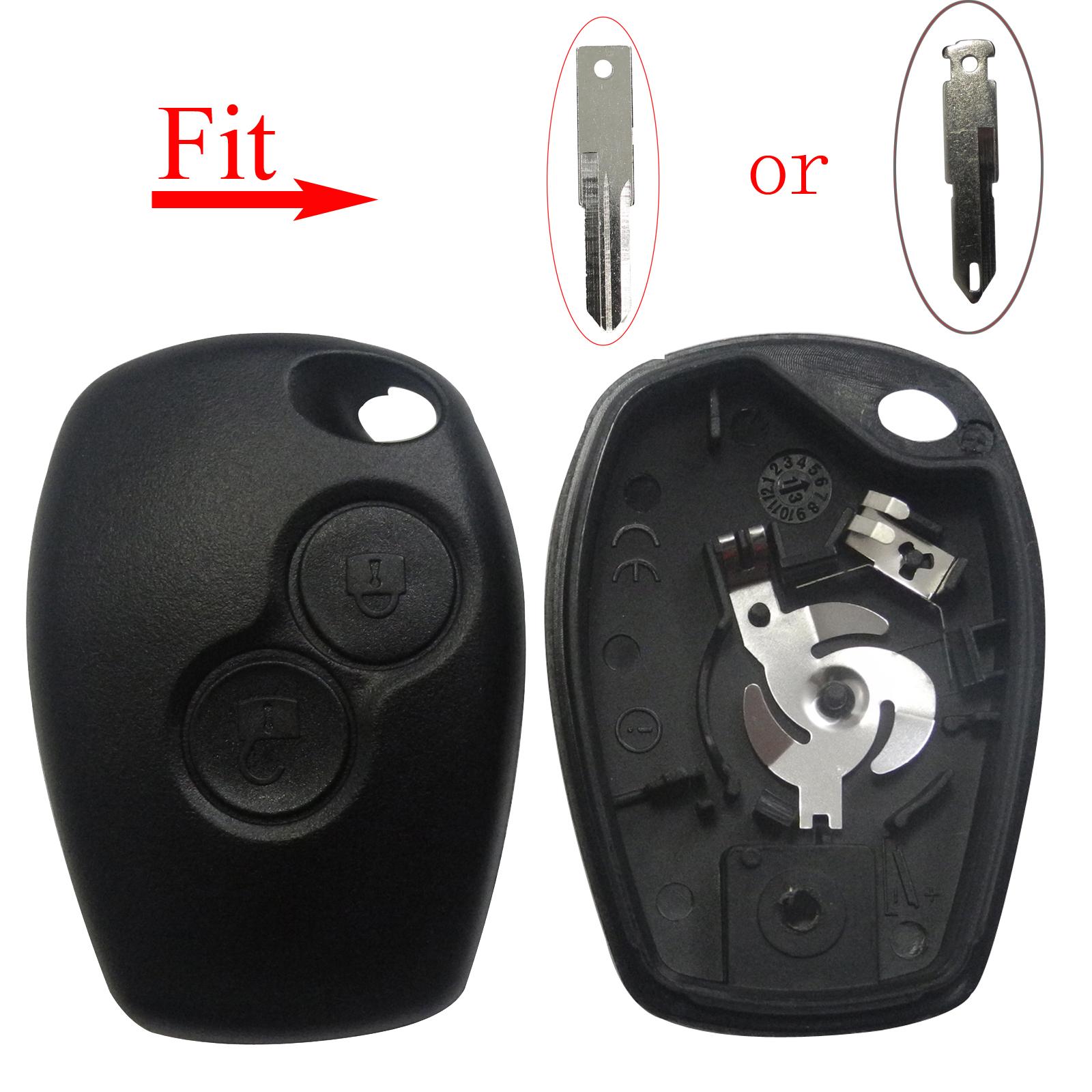 

jingyuqin 2 Buttons Car Key Shell For Renault Dacia Modus Clio 3 Twingo Kangoo 2 Remote Fob Case