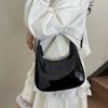 Elegant PU Hobo Bag Solid Color Texture Handbag Storage Bag French Underarm Bag  Women