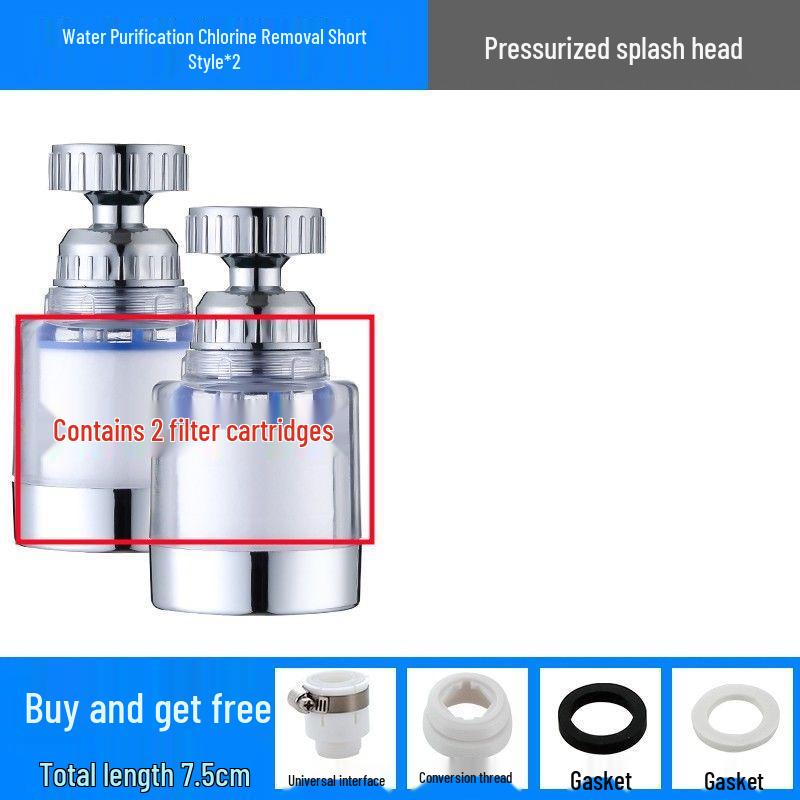 360° Rotating Splash-Proof Kitchen Faucet Filter & Showerhead Extender