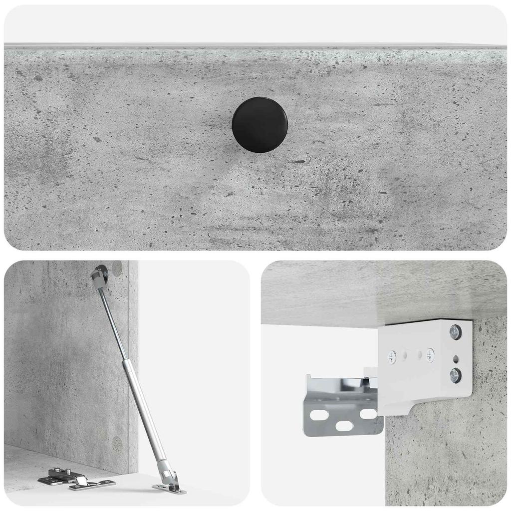 Wall Mounted TV Cabinet 59.5 x 41 x 30 cm Concrete Grey