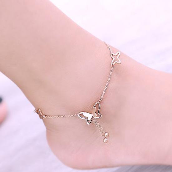 Women Fashion Barefoot Sandal Beach Foot Chain Butterfly Charm Anklet Bracelet Gift