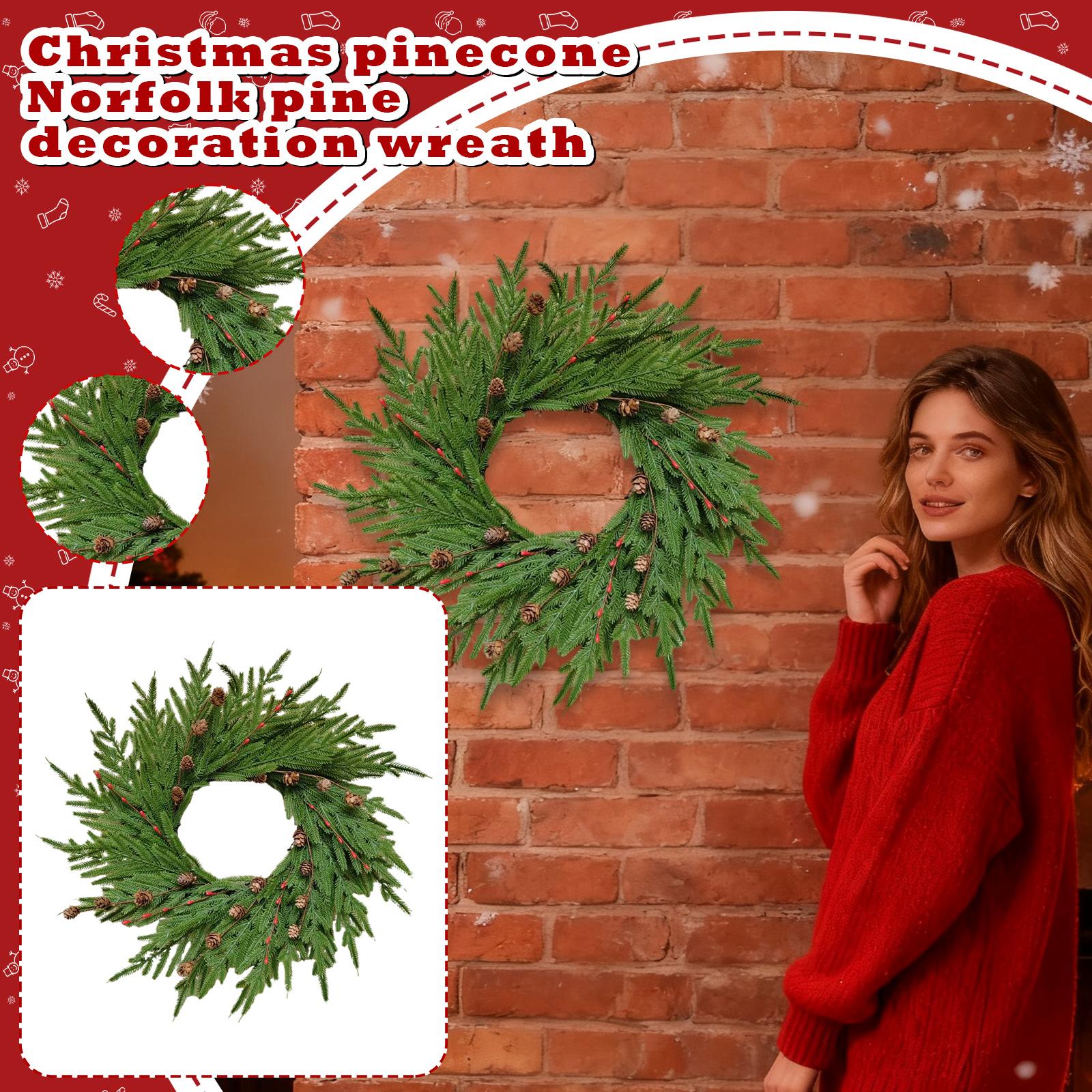 

22Inches Artificial Green Olive Wreath With Olive Leaves, For Front Door Indoor Outdoor Home Wall Window Festival Wedding Decor One Size