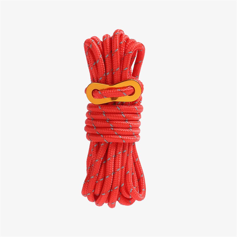 4mm Paracord Rope Outdoor Multifunction Climbing Ropes Adjuster Reflective Paracord Rope Guy Lines Tent Rope Hiking Accessories
