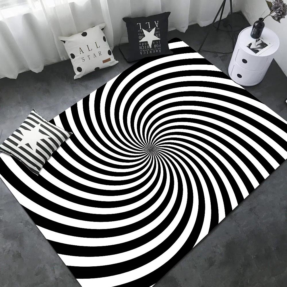 3D Vortex Illusion Fußmatte Waschbar Rutschfest Wohnzimmer Sofa Stühle Bereichsmatte Küche Fußmatte Bereichsteppich