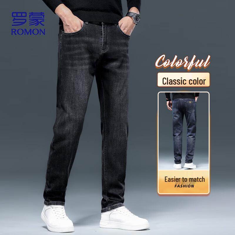 

Romon Men s Relaxed Fit Straight Leg Stretch Jeans 32