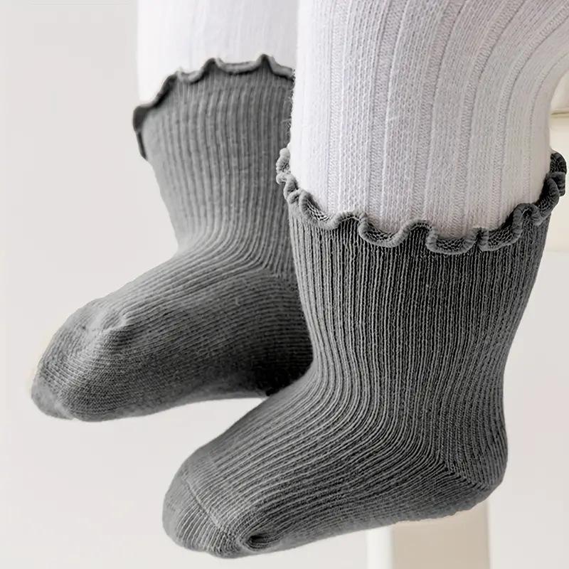 

Одна пара носков для новорожденных девочек, детские носки с хлопковыми оборками, носки для девочки-принцессы, мягкие детские носки средней длины для девочки, чулки для малышки L(3-5Y)