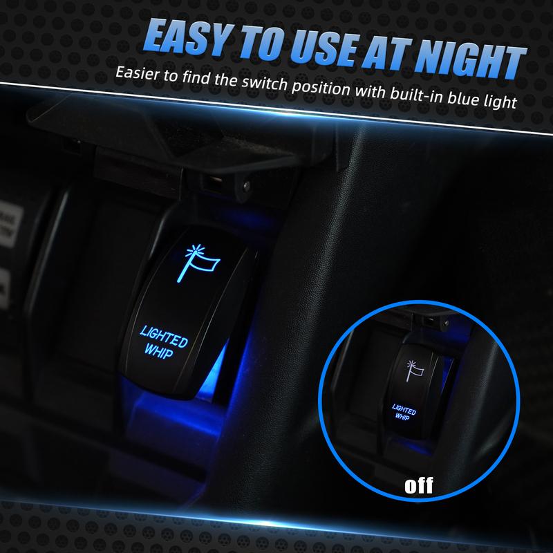 NiceCNC UTV ATV 1.75"-2" LED Light Flag Mount Bracket for Polaris RZR 1000 Can-Am Maverick X3 Yamaha Wolverine Universal Parts