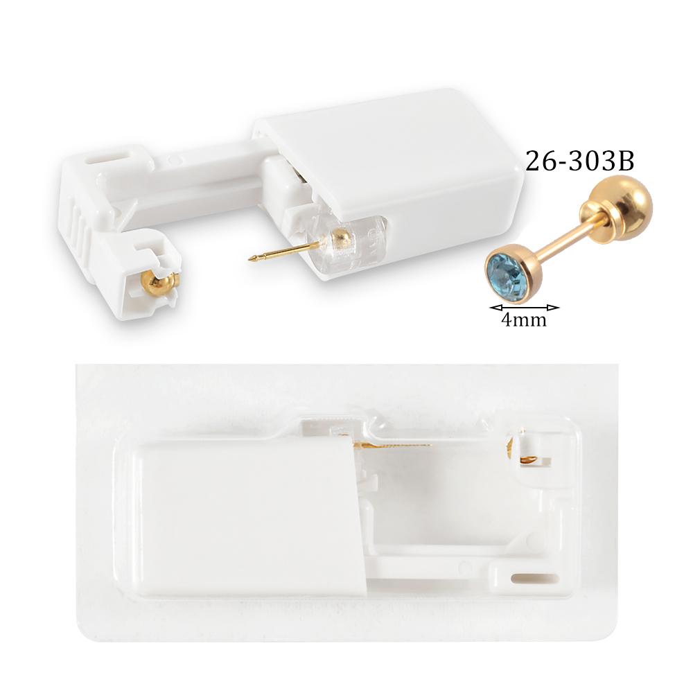 Easy To Use 24K Gold Plated Different Crystal Safe Ball Ear Piercing Gun Kit Disposable Disinfect Earring Piercer Machine Studs