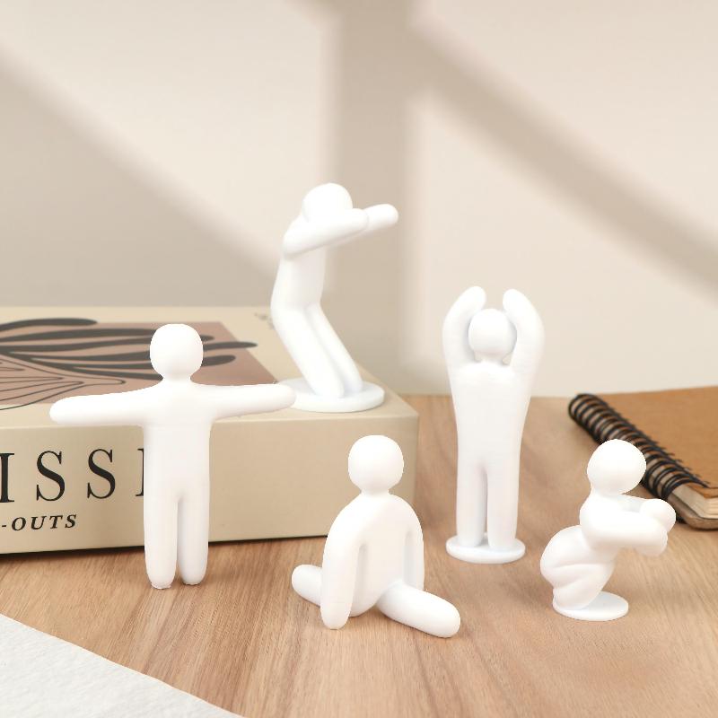 3/8Pcs 3D Printed Human Figurine Ornament Diy Paintable Mini Human Figure Statue Model For Desk Decorative Display Toys