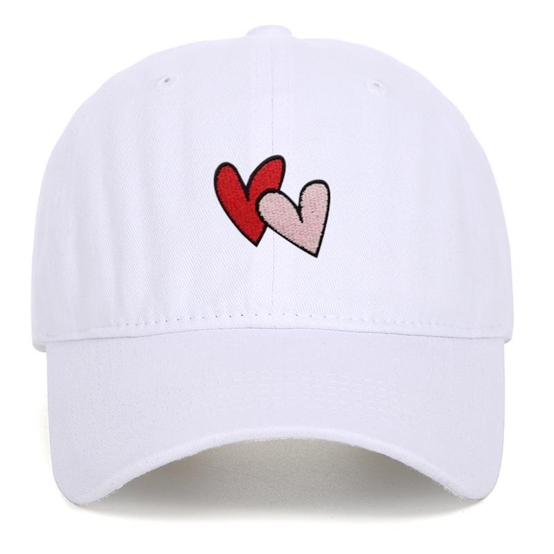 Versatile Vintage Peach Heart Embroidery Baseball Cap - Korean Style, Thin, Soft Brim, Spring/Summer, Unisex