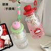 Water bottle new children's plastic water cup high value summer cartoon cute apple head plastic cup food high temperature water cup