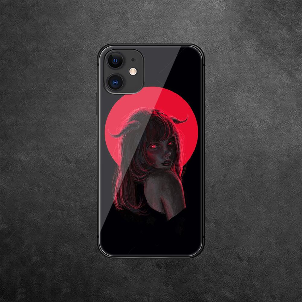 Sexy Devil Handyhülle aus gehärtetem Glas für iPhone Samsung Galaxy OnePlus Oppo Xiaomi Redmi Note SA 7 8 9 10 11 12 13 14 20 21 22 53 Pro Max Plus Ultra
