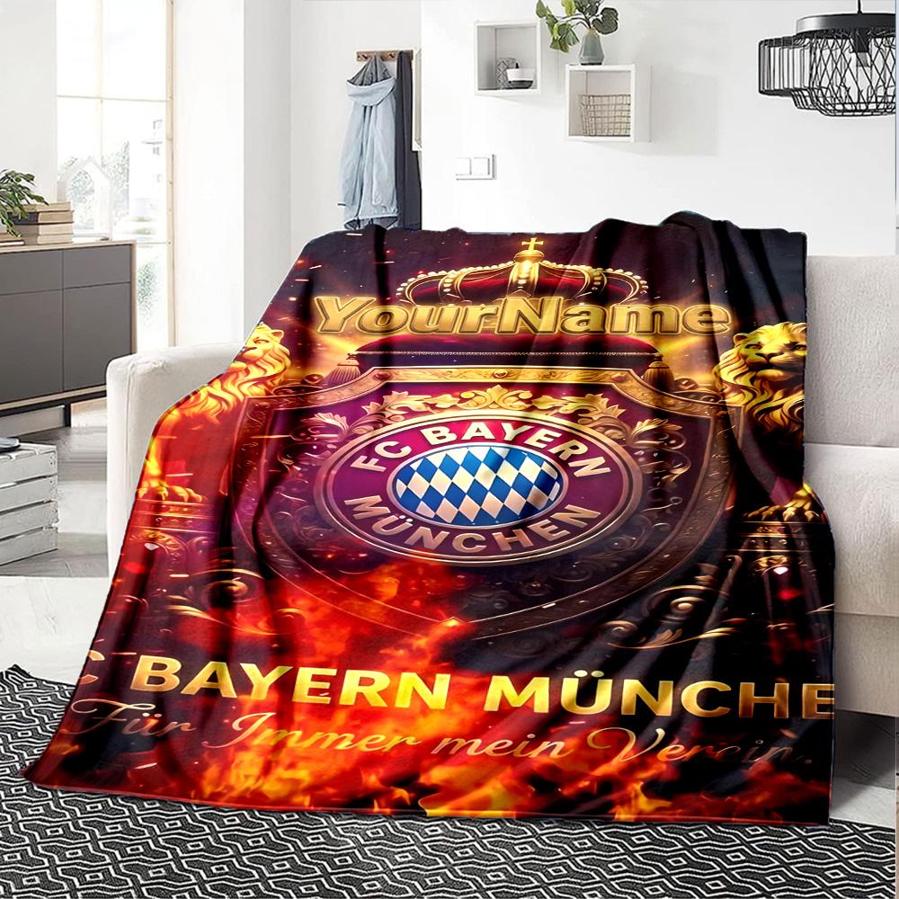 Bayern Munich Customize Your Name Blanket Multi-purpose Customizable Blanket Soft Warm Cozy Throw For Home Decor Living Room Office Chair Office