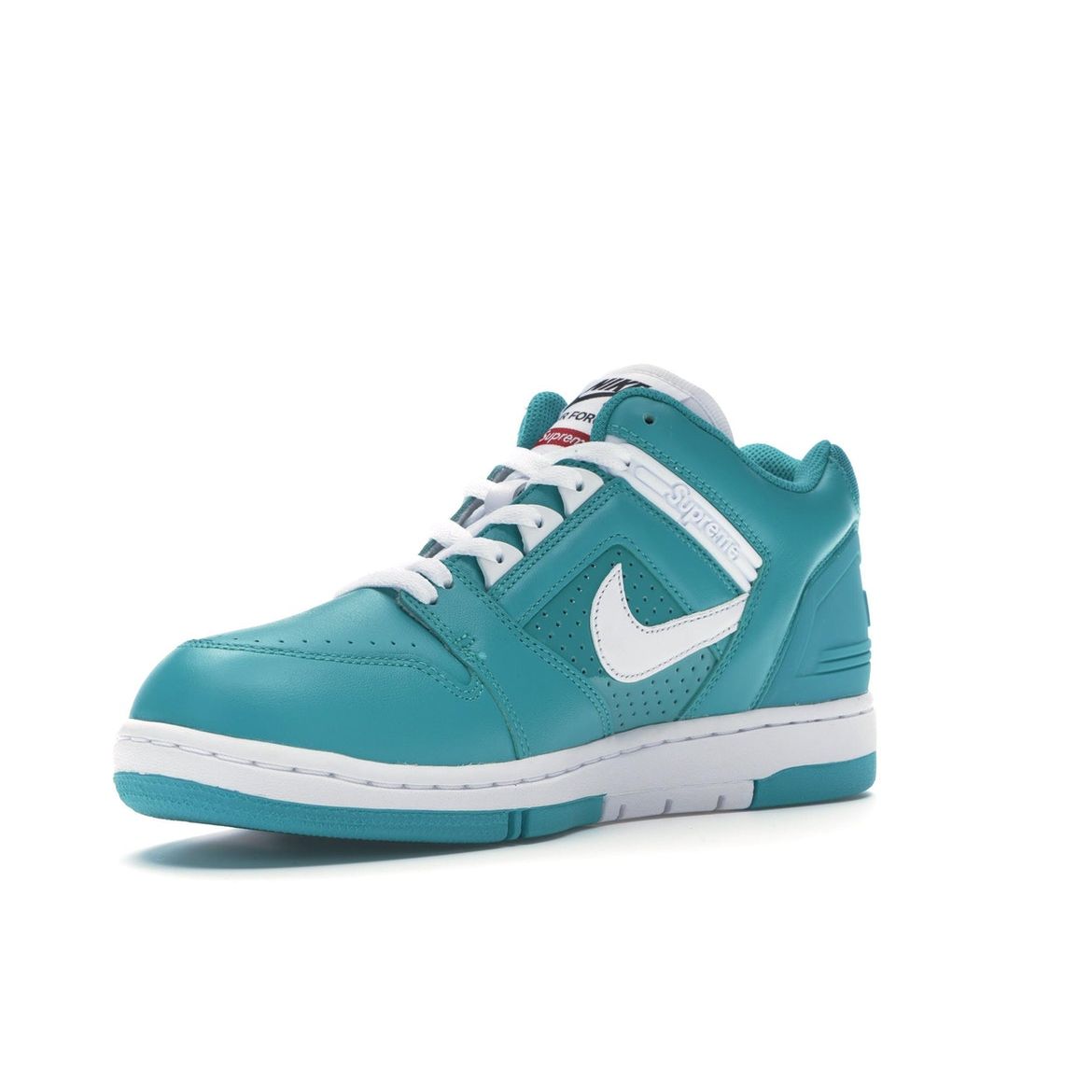 Nike Мужские кроссовки Supreme x Air Force Low Teal New-Emerald  White-New-Emerald AA0871-313