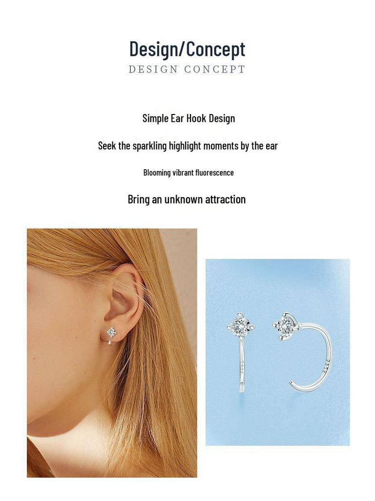 Classic Four-Prong D-Color Moissanite Earrings in 18K Gold-Plated 925 Sterling Silver