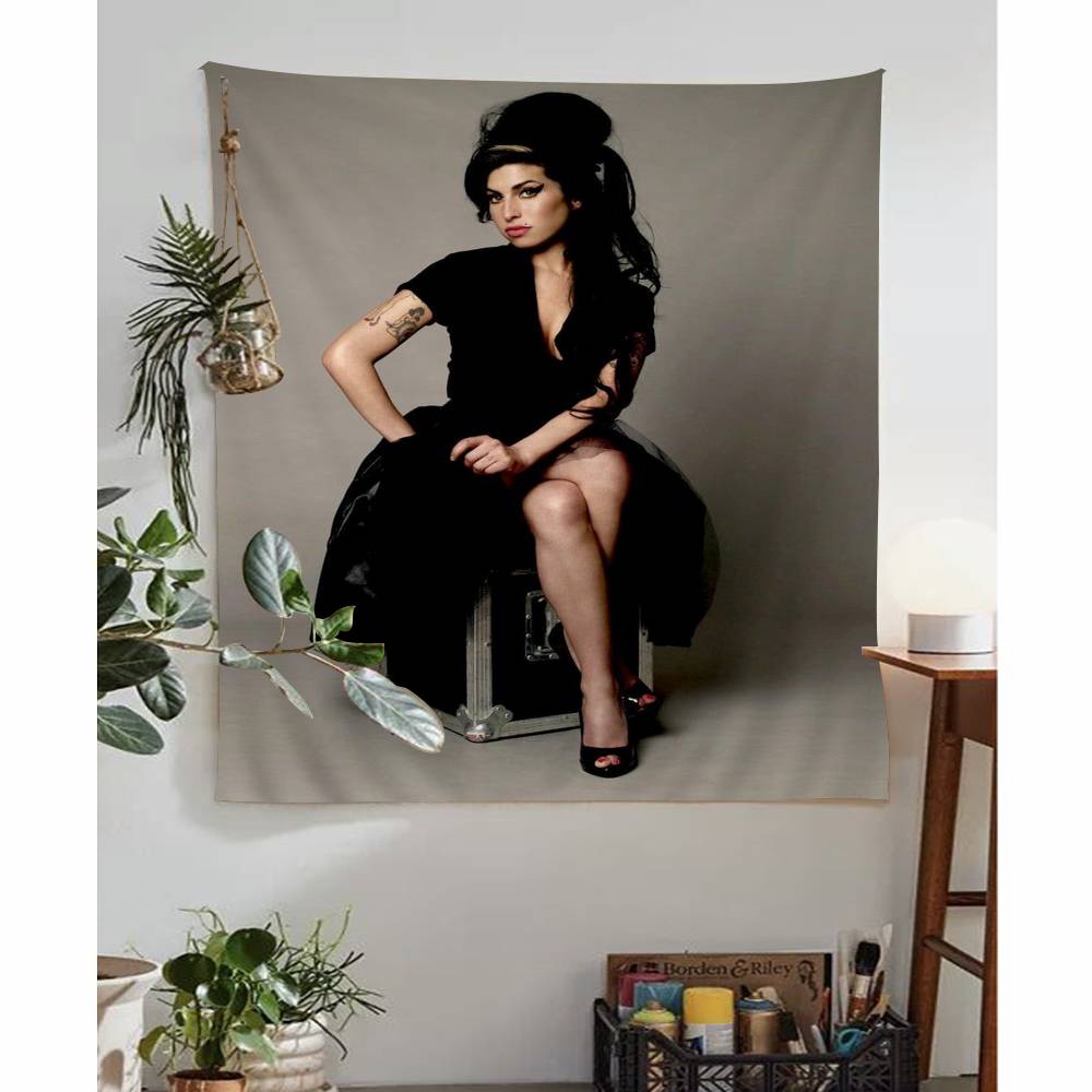 Amy WWinehouse Music Singer Movie Tapestry Art Printing Japanese Wall Tapestry Anime Wall Hanging Home Decor