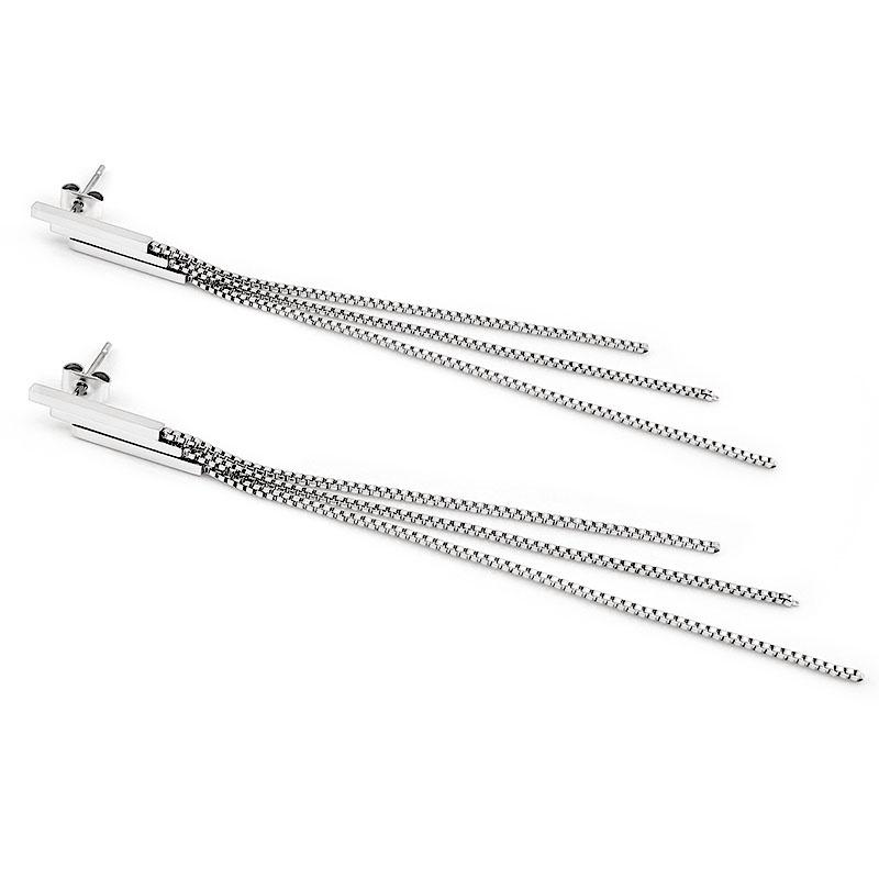 Fashion Long Tassel Earrings for Women Casual Trendy Silver Rose Gold Color High Quality Jewelry Accessory