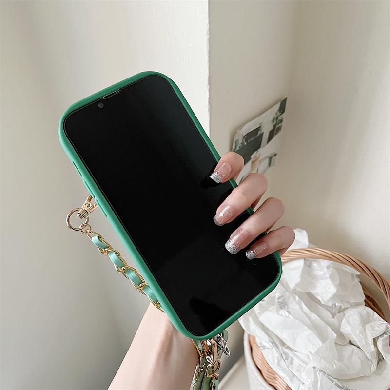 Elk Metal Card Holder for Apple 14 Pro Max, 13, 12 - Anti-fall, Chic Chain XS Fashion Case