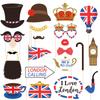 28 Pack Platinum Jubilee Photo Props Cards - Funny Union Jack Bunting Photo Props Street Party Supplies for UK Patriotic Celebration