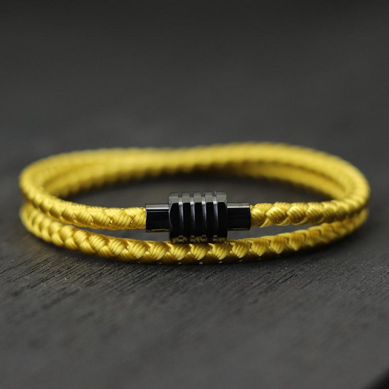 

Noter Mens Bracelet With Keel Rope Stainless Steel Magentic Clasp Double Layer Cord Chain Braclet Gift For Him Armband Herren M 19.5cm 7.7Inch