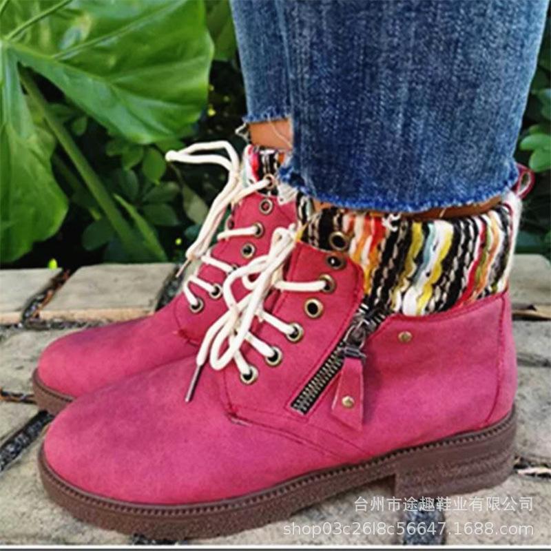 Autumn and winter new European and American fashion plus size short boots ladies cotton boots wool suede  boots women