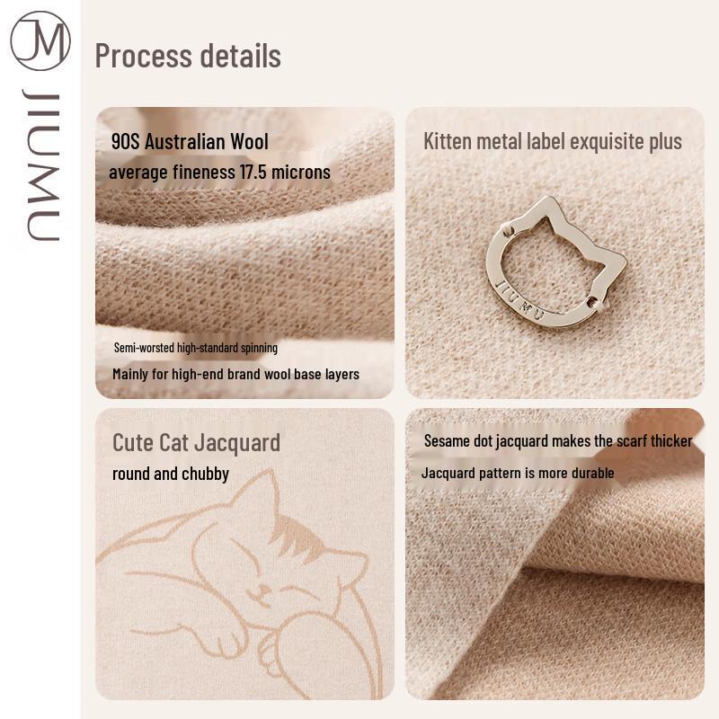 JIUMU Women's Thickened Long Wool Scarf