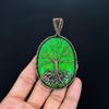Green Copper Turquoise Pendant, 999 Copper Wire Wrap Tree Of Life Gemstone Jewelry, Handmade Pendant Amazing Jewelry, Gift For Her
