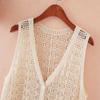 Vest for Women Skeleton Sleeveless Knit V Neck Vest Tops Solid Color Casual Lace Camisole Vest