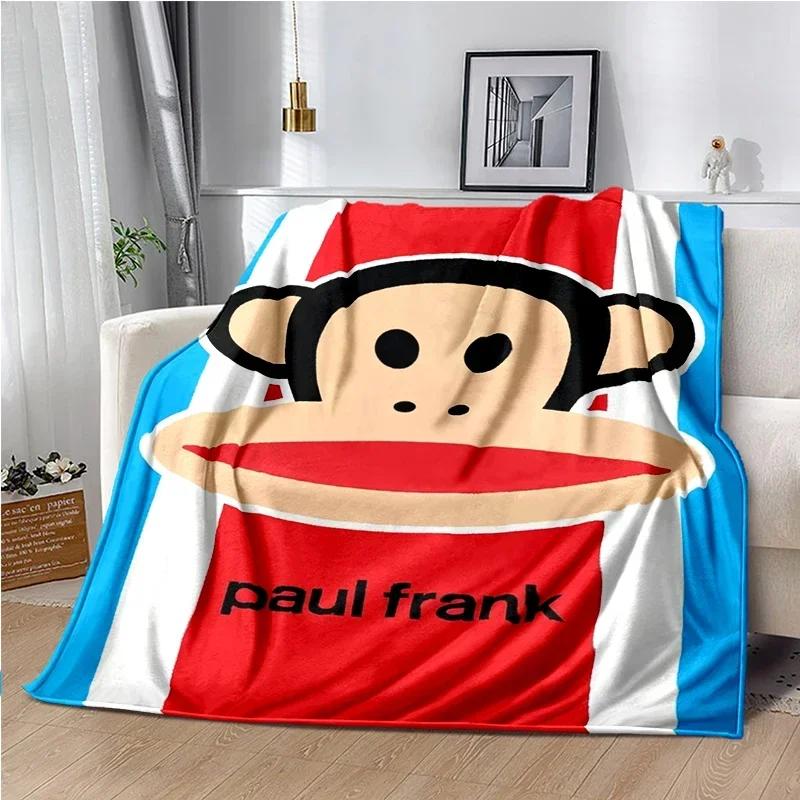 Cartoon Anime P-Paul-Frank Throws Blanket for Baby Hiking Picnic Bed Super Soft Cute kawaii Flannel Blanket Power birthday gift