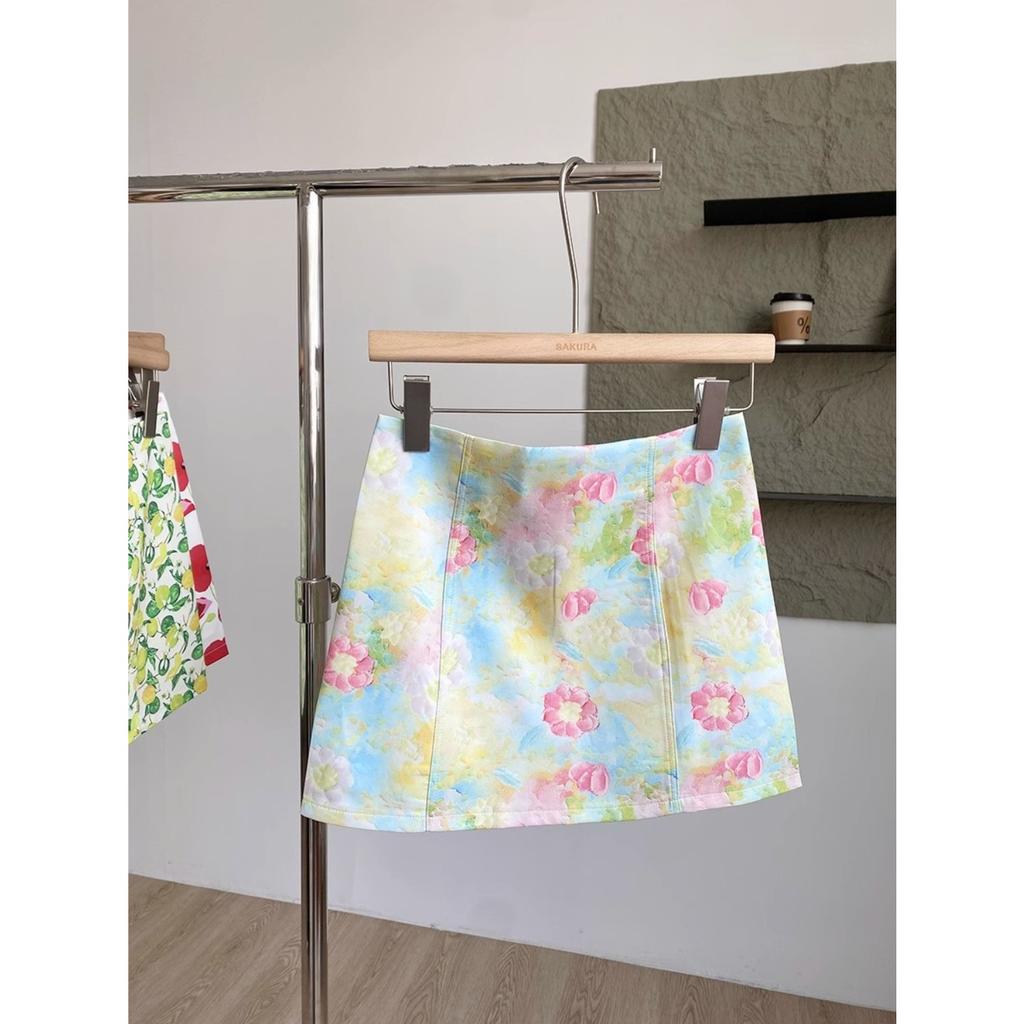 Damen Minirock mit niedrigem Bund A-Linie Blumenprint Sommerurlaub Lässiger Bleistiftrock