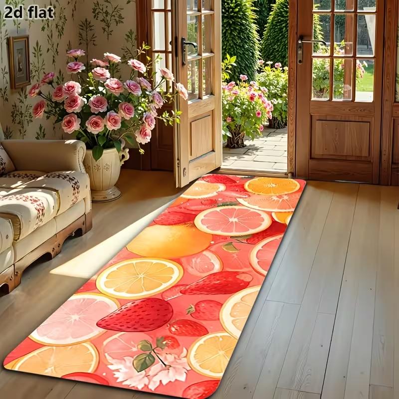 Sunflower Lemon Fruit Print Kitchen Runner Rug Anti Slip Floor Mat Tropical Summer Hallway Entrance Corridor Carpet