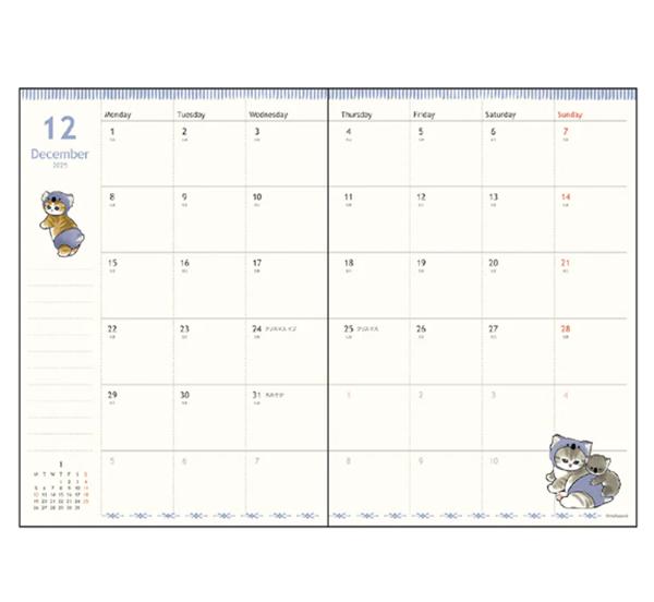 Mofusand B6 Cover Monthly Schedule Book 2026 ( Shark Nyan ) Japan NEW