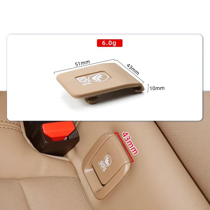 2 Colors Rear Seat ISOFIX Buckle Flip Cover Child Seat Safety Belt Caps Fit For Cadillac CT5-2 2020-2024 White Symbol