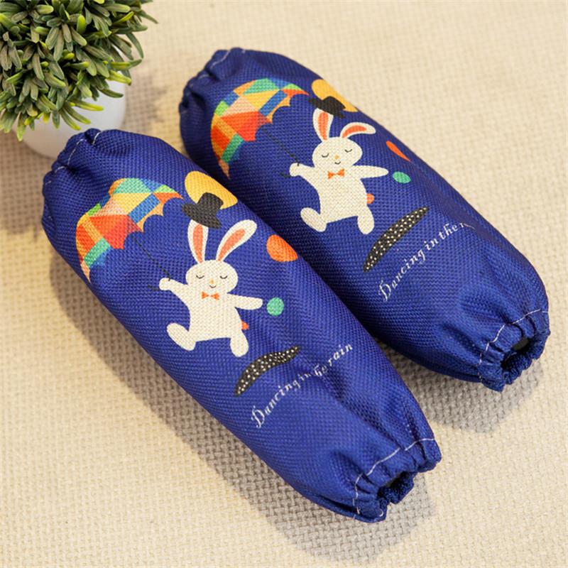 1 Pair 20cm Small Cartoon Animal Printed Children Dustproof Oven Sleeve Cotton Linen Oversleeves Cleaning Baking Tool