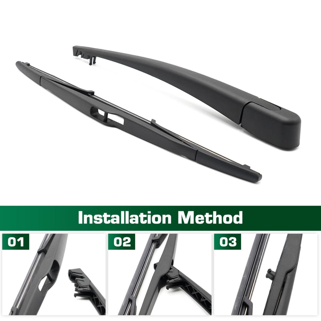 Wiper 14" Rear Wiper Blade & Arm Set Kit For Mazda 3 BK Hatchback 2003 - 2009 Windshield Windscreen Tailgate Window