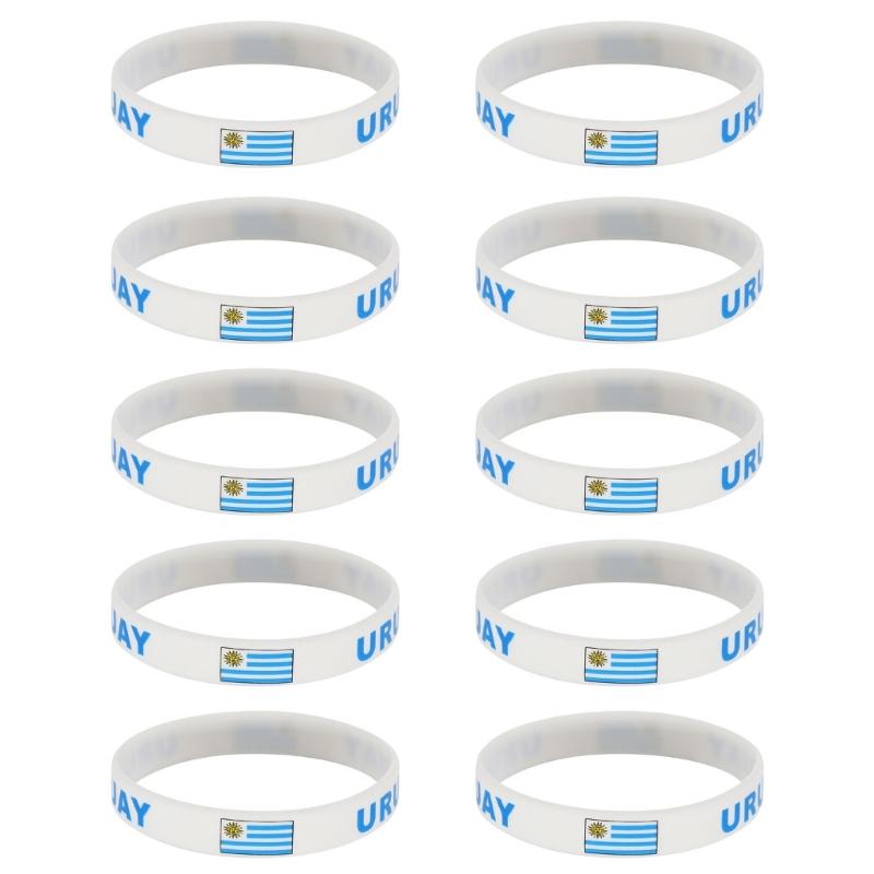 Set Of 10 Piece Vibrant Silicone Wristbands With 2026 Sports Event Country Flags Ideal For Gifts And Parties