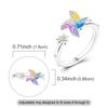 Copper Rotating Windmill Open Adjustable Ring For Women Girls Cute Fidget Lovely Gift Jewelry